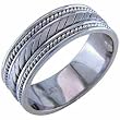 Hand Made 14K White Gold Wedding Band