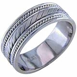 Hand Made 14K White Gold Wedding Band
