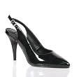4 Inch Womens Sexy Dress Shoes Slingback Pump Shoes High Heel Shoes Black Patent