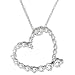 14K White Gold 1/4 ct. Diamond Journey of Love Heart Pendant with Chain