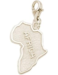 Rembrandt Charms Africa Charm with Lobster Clasp, 10K Yellow Gold