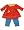 : Le Top *Zoo Friends* Red Tunic & Pant Set 3m