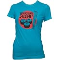 Konnichiwa Sushi Ladies Fine Jersey T-Shirt, Teal, S