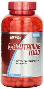 MET-Rx L-Glutamine 1000 Mg Diet Supplement Capsules, 200 Count