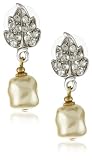 Antiquities Couture Swarovski Crystal Faux Pearl Drop Earrings