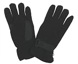 Fleece-Fingerhandschuhe mit Besatz schwarz S-XL