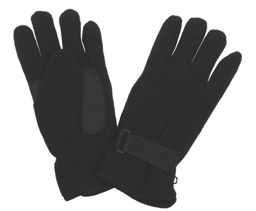 Fleece-Fingerhandschuhe mit Besatz schwarz S-XL