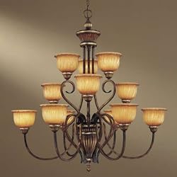 Minka Raffine Aged Patina 12 Light Chandelier 1968-243