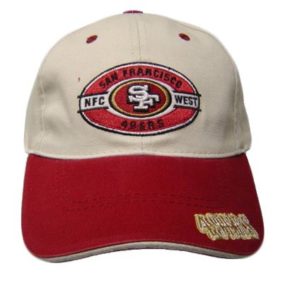 NFL SAN FRANCISCO 49ERS KHAKI MAROON CAP HAT ADJ NEW
