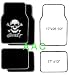 A set of 4 universal fit plush carpet floor mats for cars / truck - Skull and Cross B...