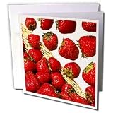 Fruit Food - Strawberries - Greeting Cards-12 Greeting Cards with envelopes