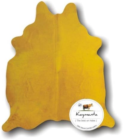 Dyed Cowhide Rug ~ Brazilian Colored Hide (YELLOW)