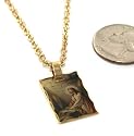 Beautiful 24k Gold Layered GL Spiritual Jesus Praying Laser Charm Necklace - 18" chain Lifetime Warranty! Comes in Fancy Velvet Gift Box (MR34)