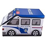 Police Car Collapsible Toy Storage Box and Closet Organizer for Kids