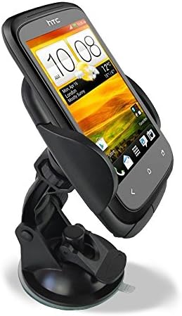 Car Phone Holder for Apple iPhone 6/6 Plus/5C/5/4S, Galaxy S6 Edge/S5/S4/S3, HTC One - Customer Satisfaction Guaranteed - Free Your Hands To Drive - Universal Windshield Cradle - Safely Mount Your Mobile Device - Allows Connection of Charger &amp; Accessories