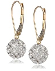 10k Yellow Gold Diamond Drop Earrings (1/2 cttw, I-J Color, I2-I3 Clarity)
