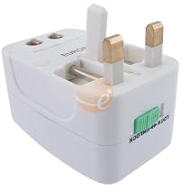 Universal World Wide Travel Charger Adapter Plug, White