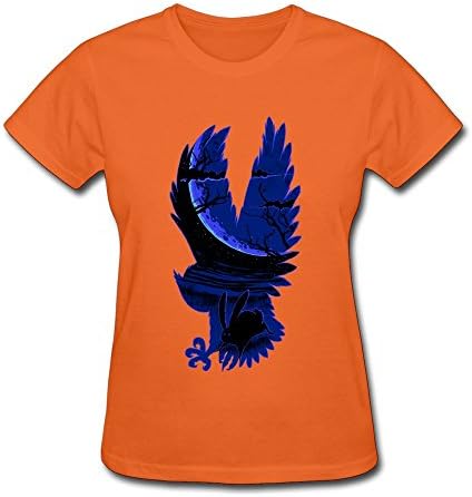 ZcZY Women's Tee Animal Night Owl Size XL Orange