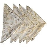 Luxury Damask Beige, 19" X 19" Napkins , Set of 4 napkins