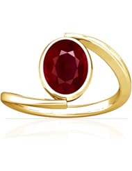 18K Yellow Gold Oval Cut Ruby Solitaire Ring