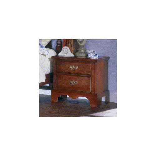 Classic Nightstand w 2 Drawer in Cherry Finish