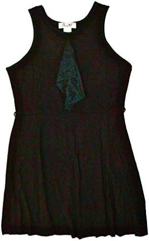 Chanceful Women's Summer Sleeveless Front Lace Cocktail Party Tunic Shift Dress Large Black
