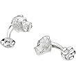 Sterling Silver/Rhodium Plated Boxer Cufflinks