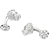 Sterling Silver/Rhodium Plated Boxer Cufflinks