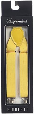 Gioberti Toddlers Kids Boys Adjustable Elastic Clip On Suspenders Brace, Banana