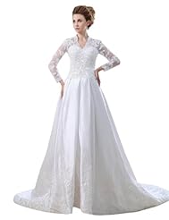 Plus Size Chiffon/Satin/Tulle Long Sleeves Lace Wedding Dress 