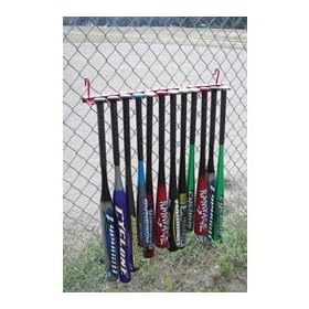 Click here to buy Baseball Equipment Bags and Storage - Fence Hook-On Bat Rack - Baseball.