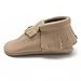 SAYOYO Baby Tassels Soft Sole Leather Infant Toddler Prewalker Shoes (0-6 Months, Tan)