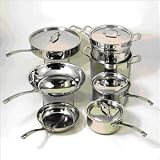 Gourmet Standard 15PC Tri-Ply Induction Stainless Steel Cookware Set