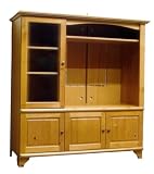 Entertainment Center, Clear Pine wood finish, solid and veneered pine wood