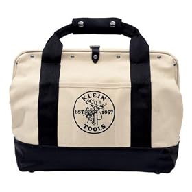 Click here to buy Klein Tools 20 Canvas Tool Bag With Leather Bottom 5003-20.
