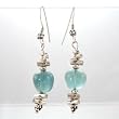 Blue Fluorite and Sterling Silver Dangle Earrings, #8555