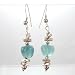 Blue Fluorite and Sterling Silver Dangle Earrings, #8555