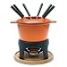 Sierra 11-Piece Meat Fondue Set, Orange Enameled Pot