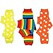 juDanzy 3 Pair Baby Boy And Girl Leg Warmers stripes, Polka Dot, Rainbow (One Size)