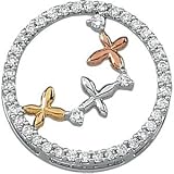 14K Three Tone Gold Diamond Pendant (0.33 ctw, G-H, SI1)