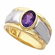 14K Two-Tone Gold Amethyst Ring