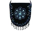 Velvet beaded handmade black Floral purse Bag handbag