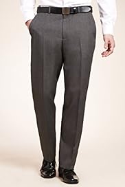 Crease Resistant Flat Front Straight Leg Trousers