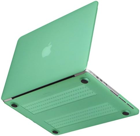 NEXARY Retina 13" Rubberized Hard Case for MacBook Pro 13.3" with Retina Display Model / No Mold Mark, Durable Rubber Feet / Bundle kit with Porch for AC Adopter (Semi-Transp. PR13 Mat Green)