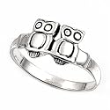 Sterling Silver Ring - Owl - 3mm Band Width - 8mm Face Height - Sizes: 5-10