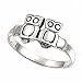 Sterling Silver Ring - Owl - 3mm Band Width - 8mm Face Height - Sizes: 4-9