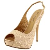 Liliana Womens Carinthia-2 Peep-Toe Pump