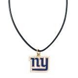 NY New York Giants Leather Cord Necklace and Enameled Pendant NFL Football Sports Team Logo