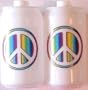 Rainbow Peace Sign on White String Lights (SJ)