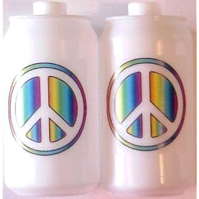 Rainbow Peace Sign on White String Lights (SJ) from Lava Lamps
